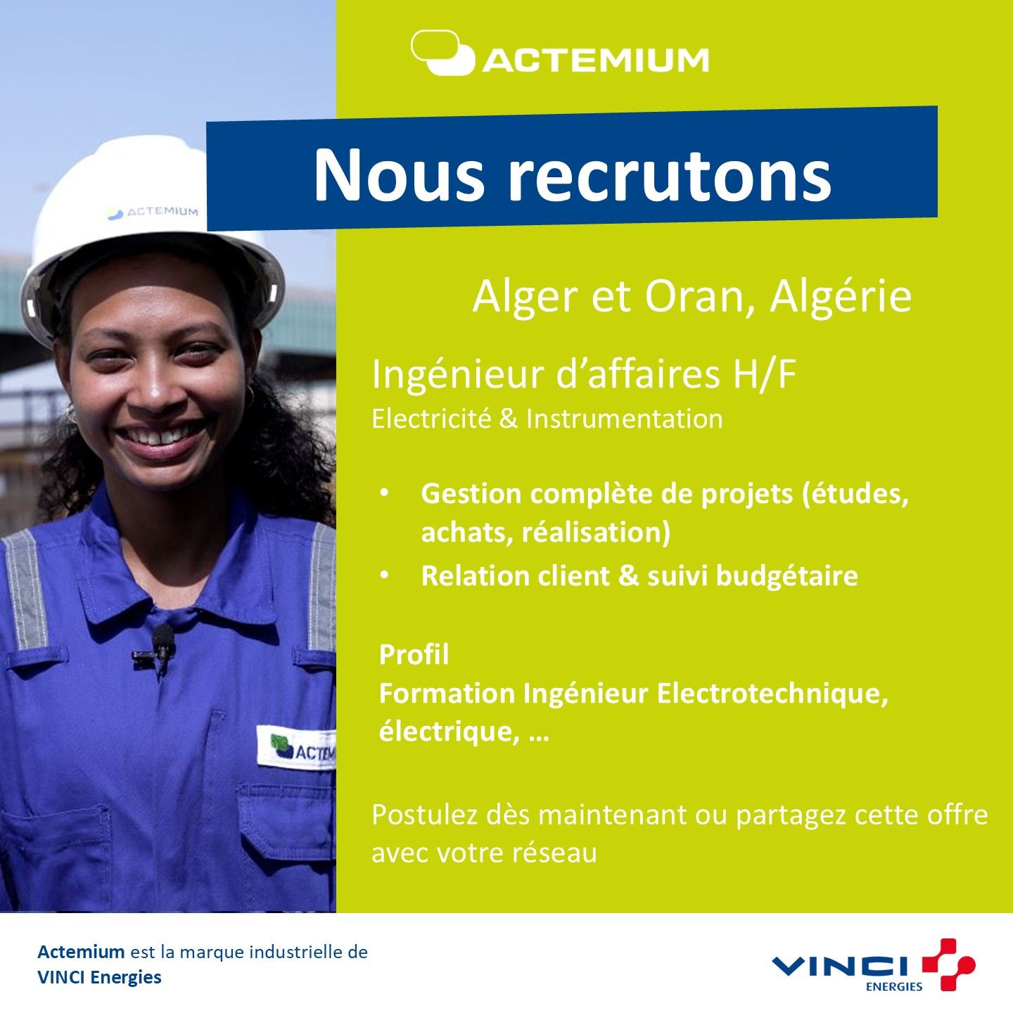 توظيف مهندسين في شركة Actemium بالجزائر العاصمة ووهران – قدم الآن - SFN Emploi