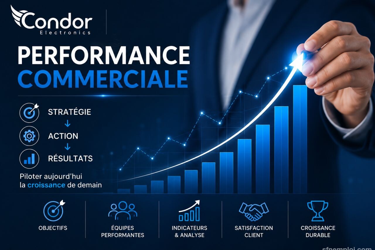 فرصة عمل هامة في كوندور: توظيف مدير الأداء التجاري Condor Electronics 2026 - SFN Emploi فرصة عمل هامة في كوندور: توظيف مدير الأداء التجاري Condor Electronics 2026 - SFN Emploi
