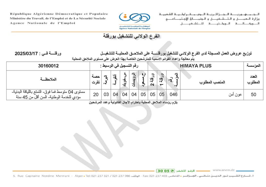 عروض توظيف اعوان الامن والحماية (106 مناصب) - SFN Emploi
