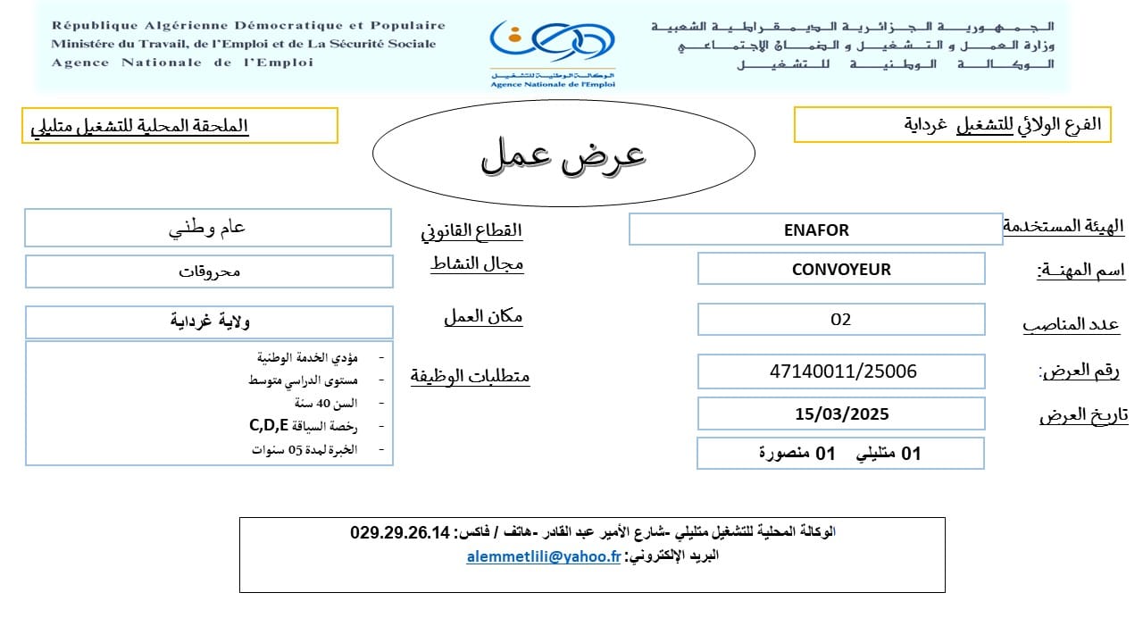 توظيف بالشركة الوطنية للتنقيب اينافور ENAFOR التابعة لشركة سوناطراك - SFN Emploi