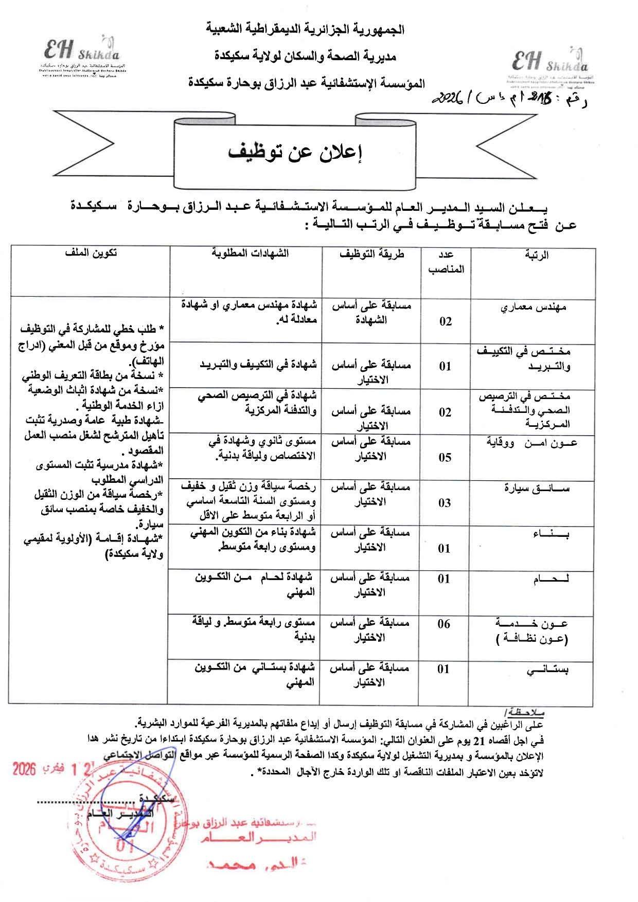 مسابقات توظيف بمديرية الصحة (49 منصب) - SFN Emploi
