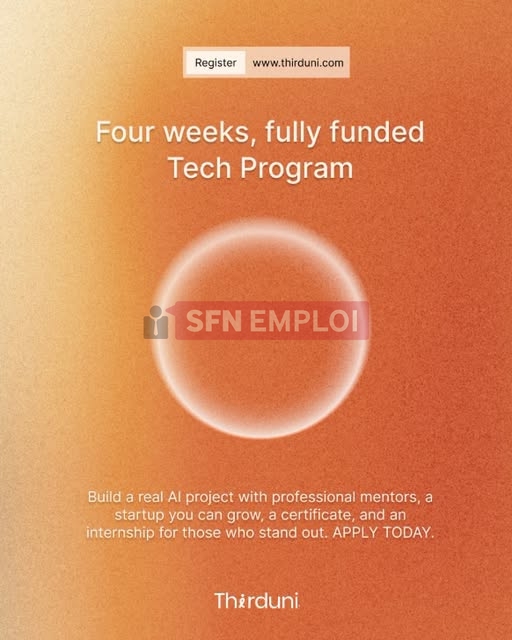 فُتح باب الترشح لبرنامج Thirduni 2026 المخصص لتطوير مهارات الذكاء الاصطناعي - SFN Emploi