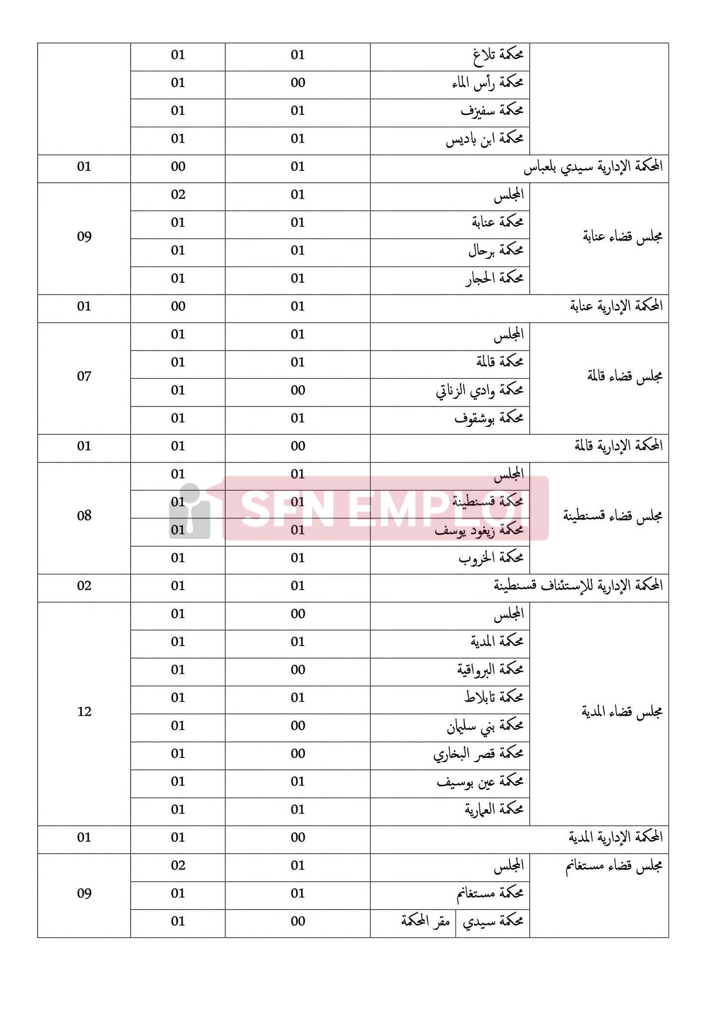 وزارة العدل تعلن عن مسابقات توظيف لـ 733 منصبًا في عدة رتب - SFN Emploi