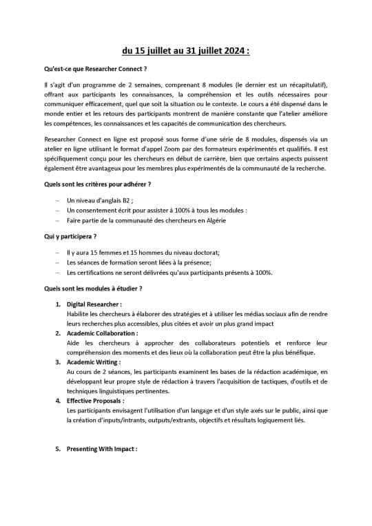 القنصلية البريطانية في الجزائر تنظم أيام تكوينية للاساتذة المساعدين قسم ب - SFN Emploi