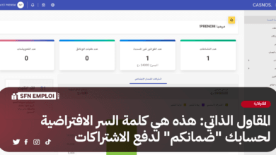 المقاول الذاتي :هذه هي كلمة السر الافتراضية لحسابك Damancom لدفع اشتراكات كاسنوس - SFN Emploi