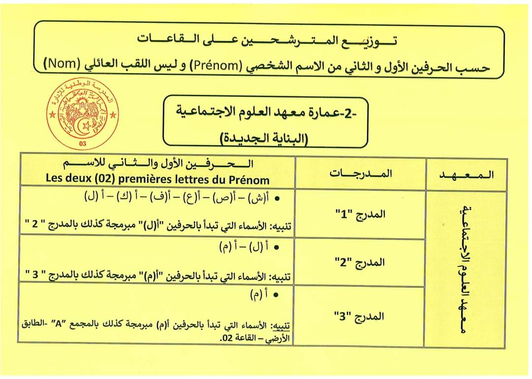 جديد مسابقة المدرسة الوطنية للإدارة - SFN Emploi