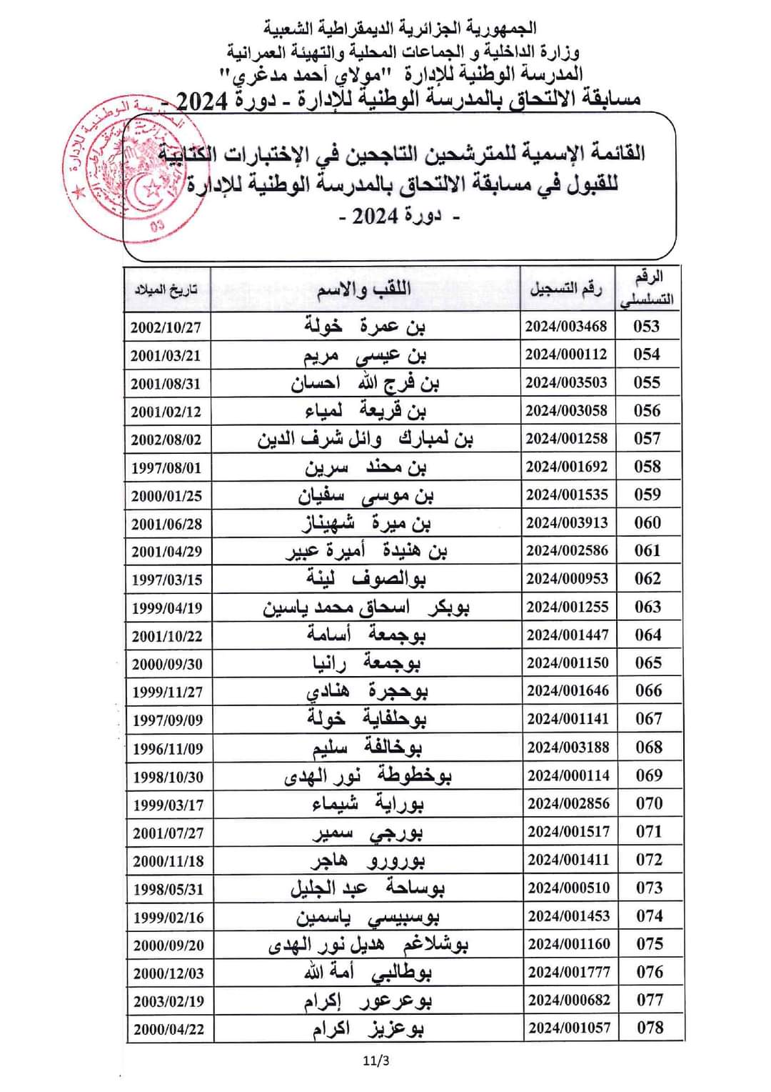 مسابقة المدرسة الوطنية للادارة 2024 : قائمة الناجحين في الاختبارات الكتابية - SFN Emploi