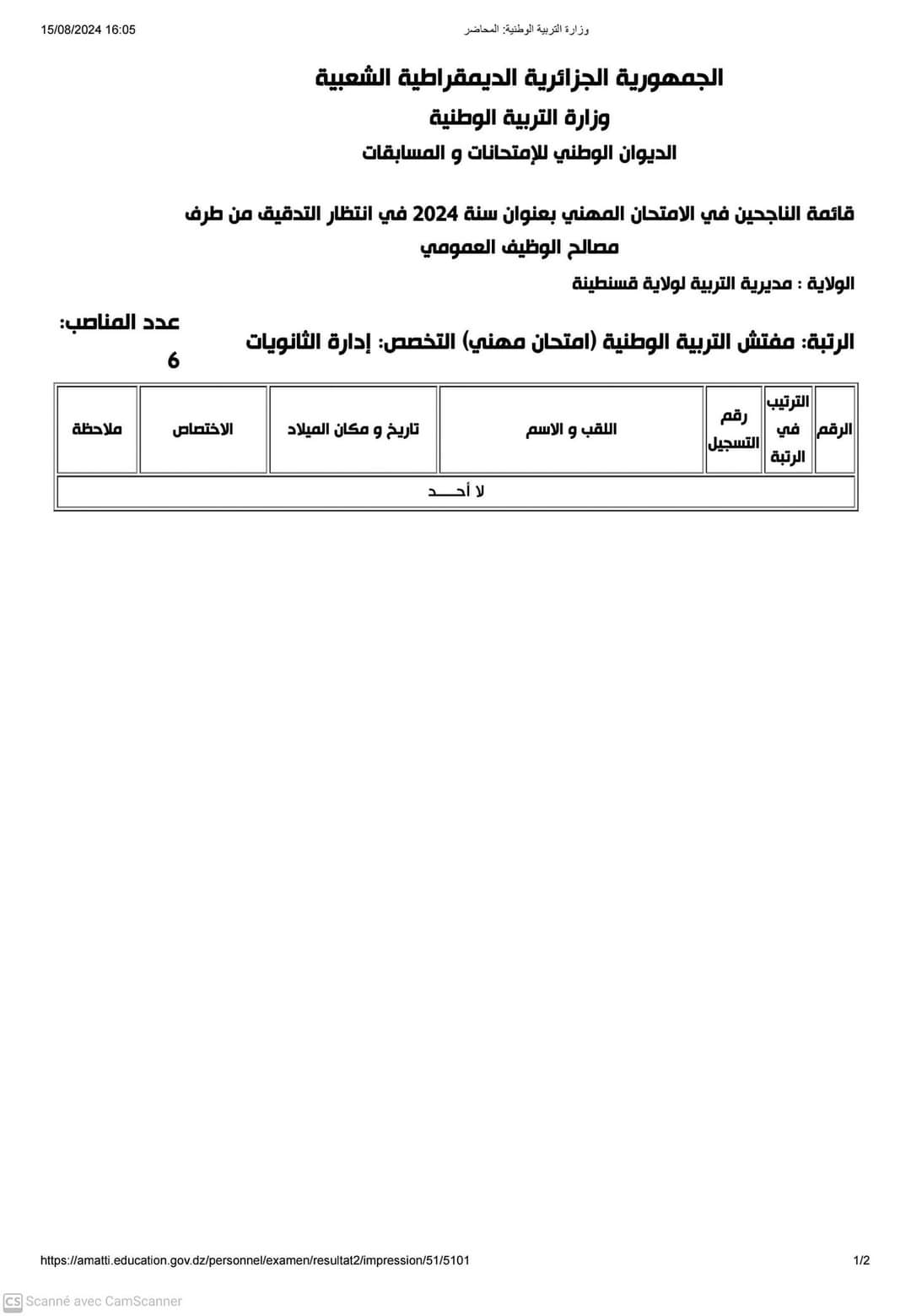 نتائج الامتحانات المهنية لولاية قسنطينة 2024 - SFN Emploi