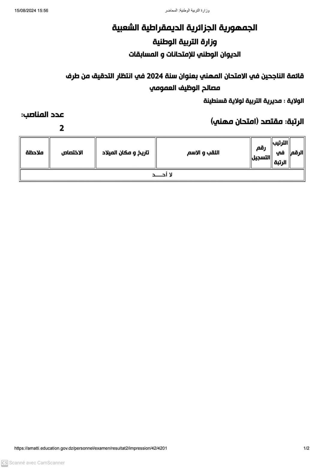 نتائج الامتحانات المهنية لولاية قسنطينة 2024 - SFN Emploi