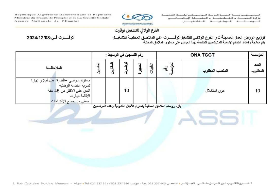 عروض توظيف بالديوان الوطني للتطهير ONA بهذه الولايات (18 منصب) - SFN Emploi