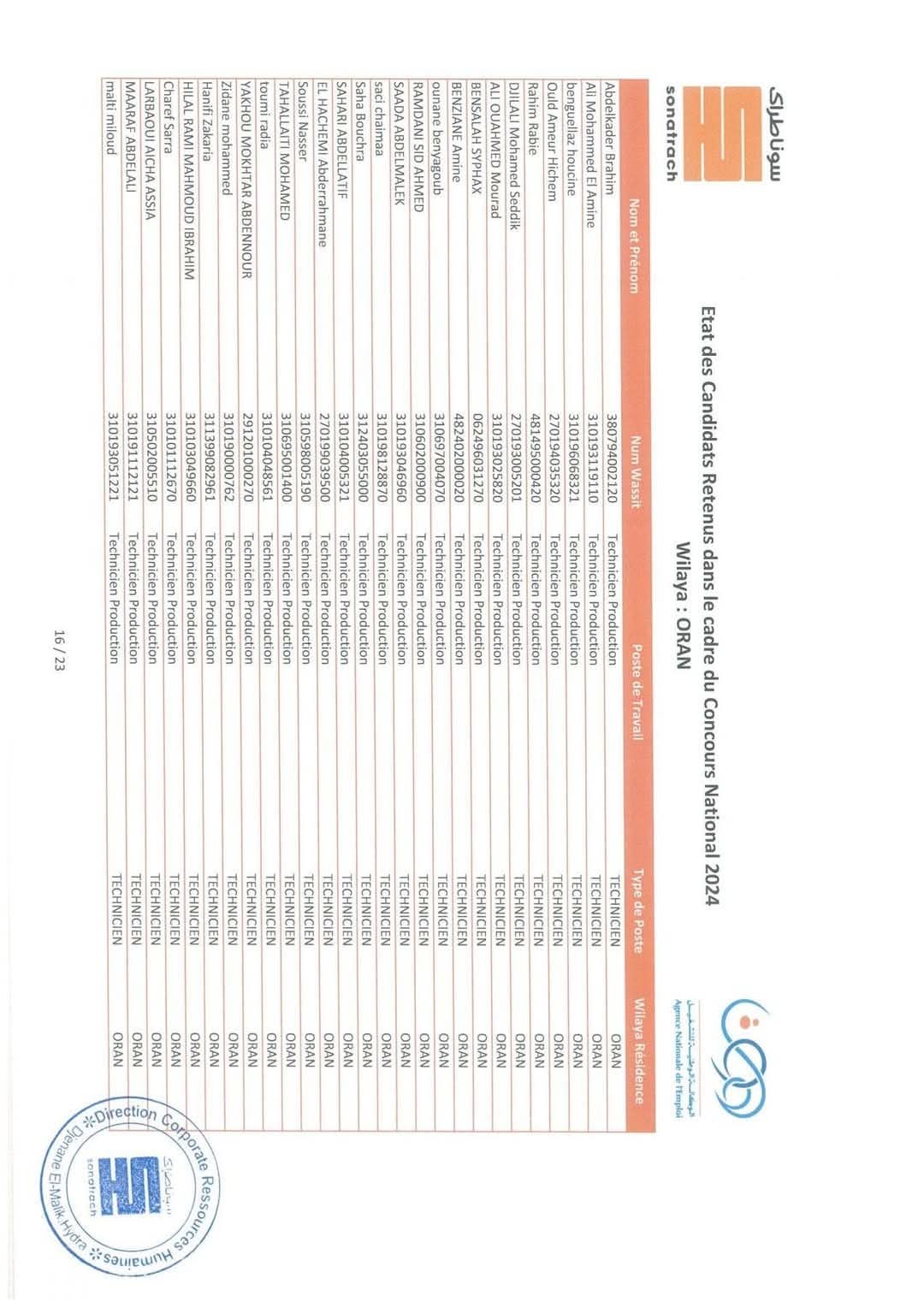 قائمة الناجحين في مسابقة توظيف سوناطراك 2025 في كل الولايات - SFN Emploi
