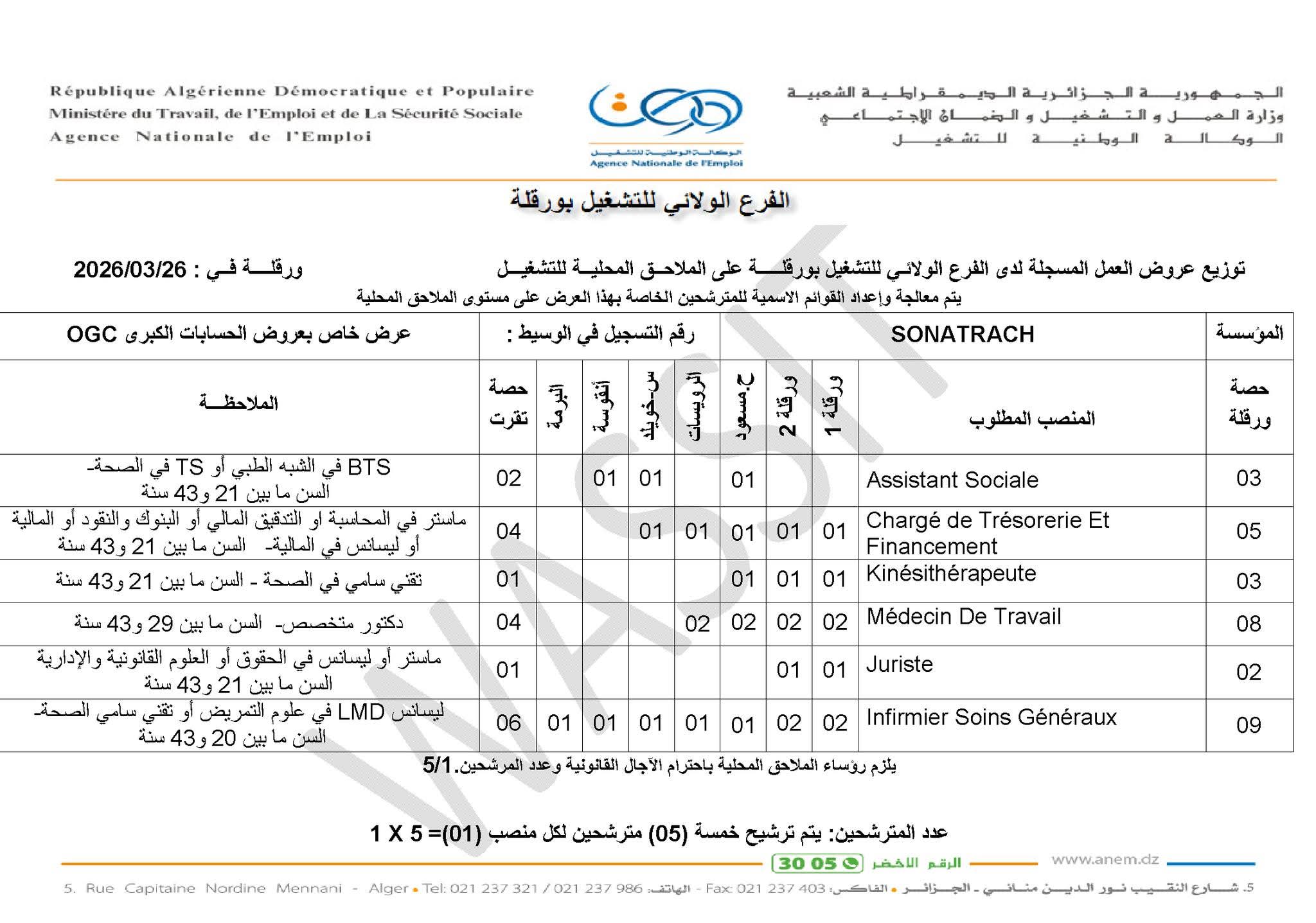 عروض توظيف في عديد التخصصات بشركة سوناطراك SONATRACH (84 منصب) - SFN Emploi
