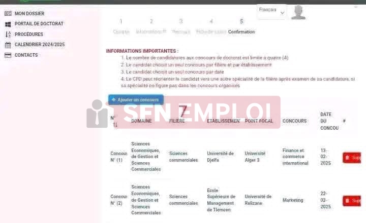 مسابقة الدكتوراه 2026-2027: التسجيل والملف المطلوب ورابط منصة PROGRES - SFN Emploi