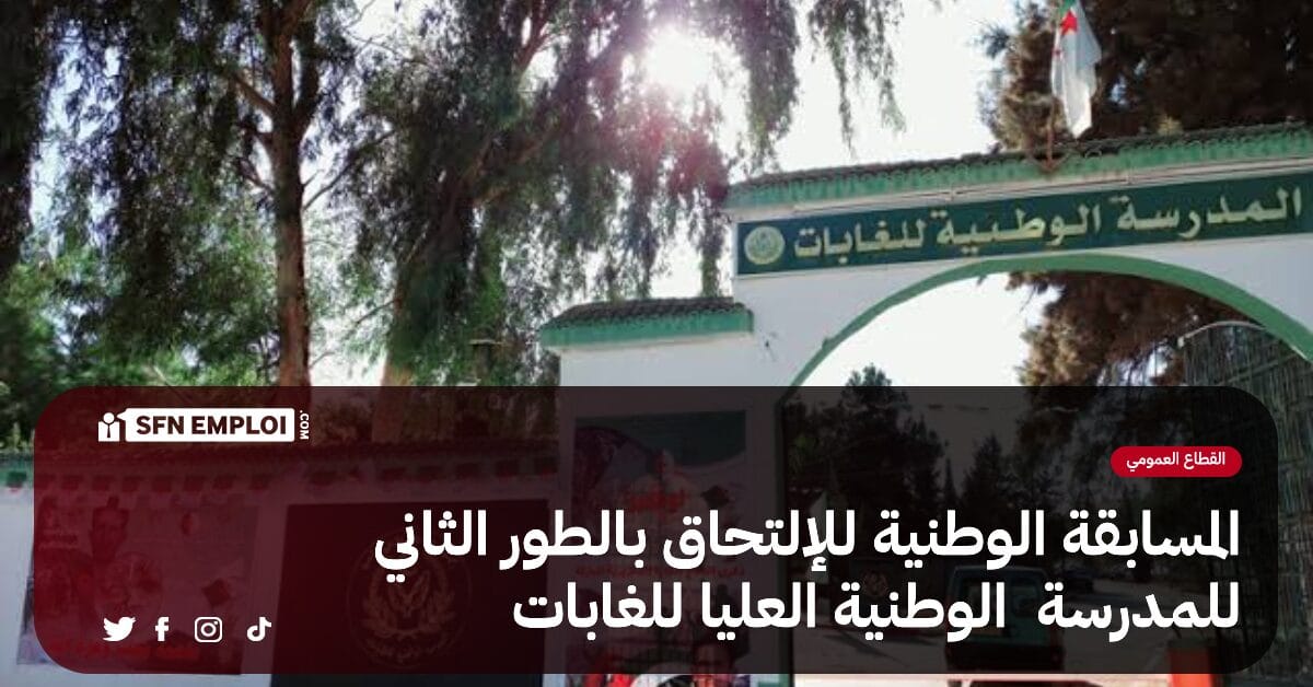 المدرسة الوطنية العليا للغابات : إعلان بخصوص المسابقة الوطنية للإلتحاق بالطور الثاني - SFN Emploi