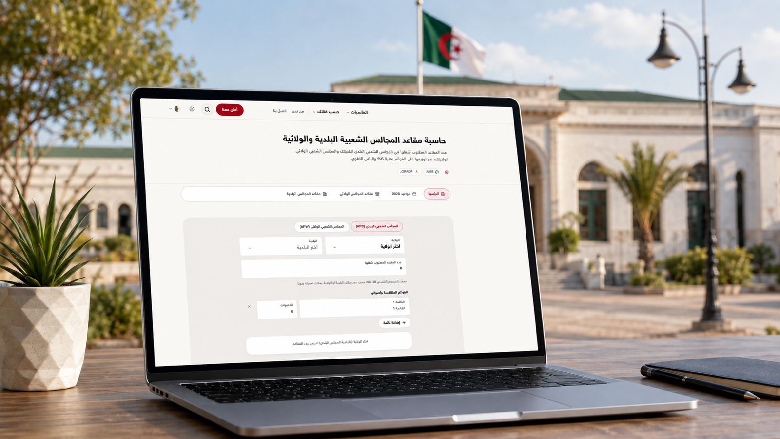 حاسبة مقاعد المجالس الشعبية البلدية والولائية 2026